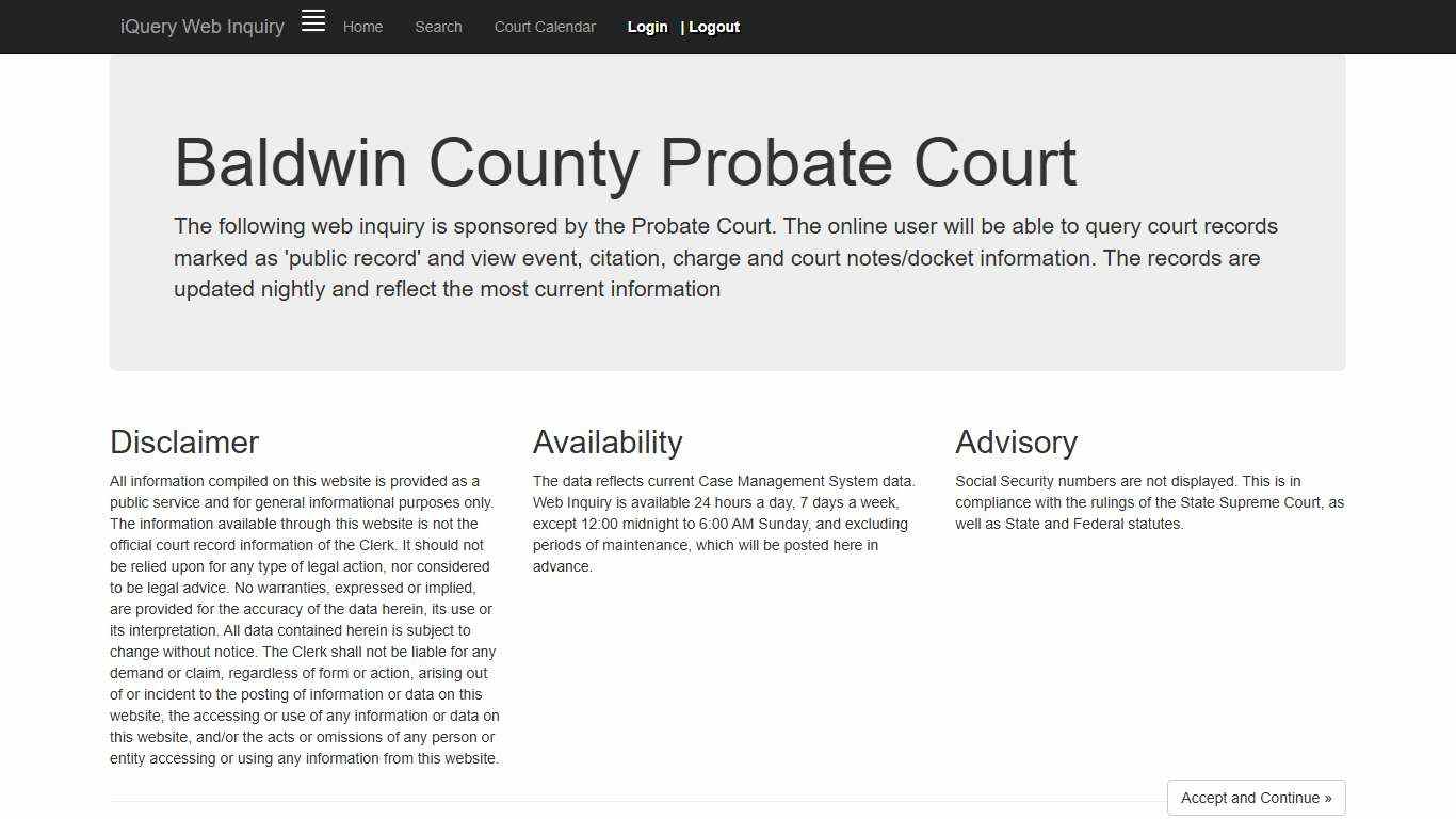 DuProcess® iQuery Web Inquiry